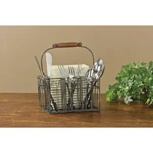 Vintage Wire Flatware Napkin Caddy by Park Designs