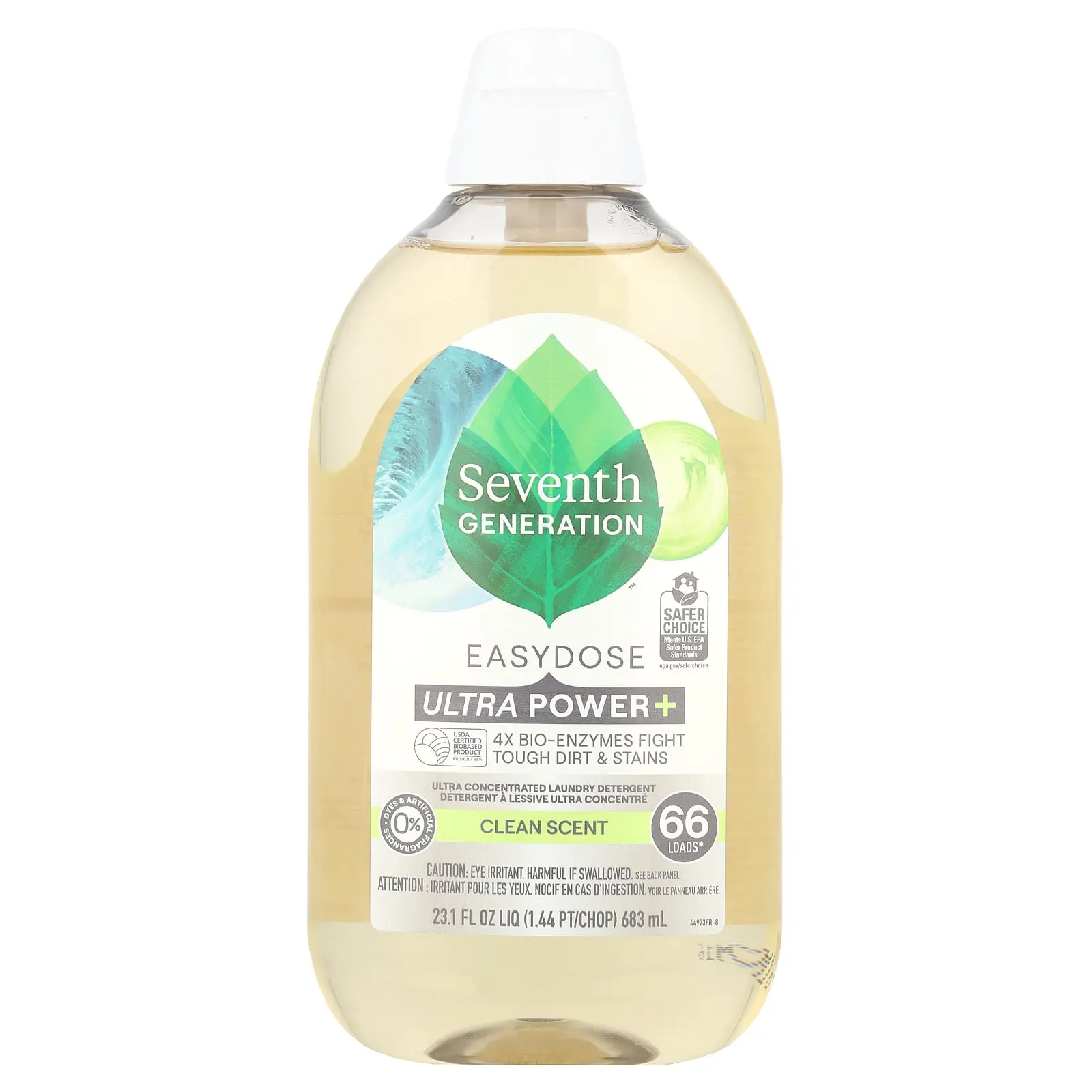 Seventh Generation Easydose Ultra Power+ Laundry Detergent, Clean, 23.1 fl oz (683 ml)