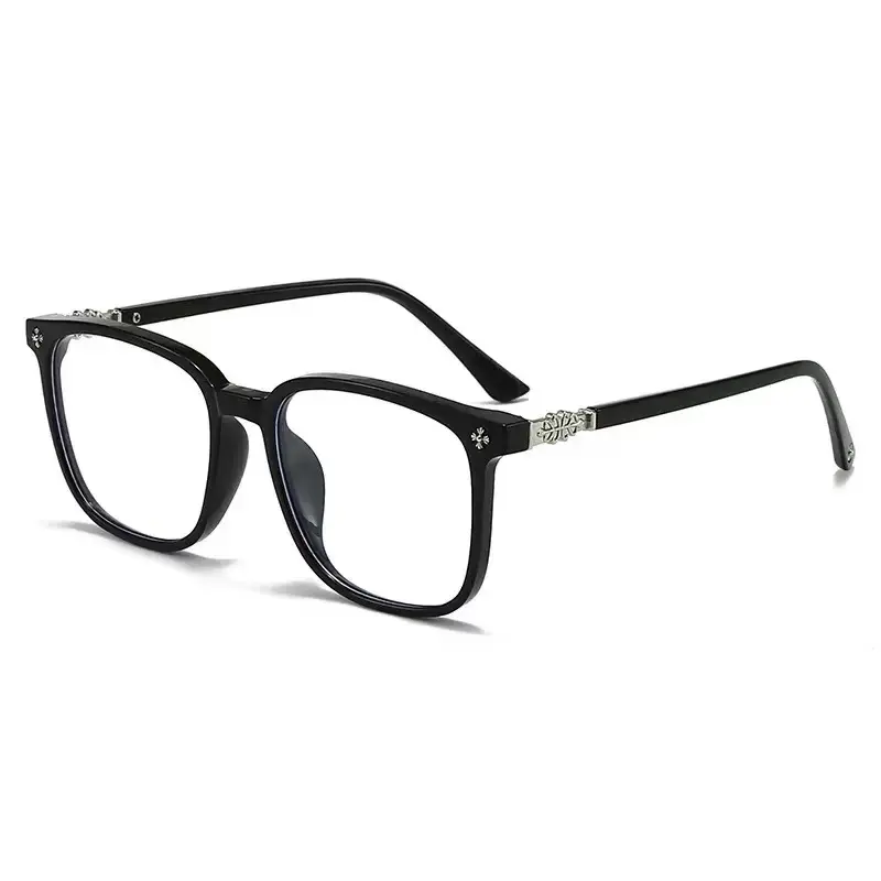 Lyrasses Black Photochromic Square Glasses Anti-Blue Light & Photochromic Unisex Fashion Frames Big Head Friendly Perfect for Beach Business Party Trendy Daily Accessory Ideal Gift Idea No-Makeup Essential Anti Eyestrain Eyewear