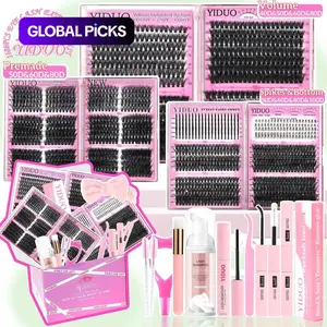 Lash Clusters Kit, Mega/ultra/Dramatic/Volume/Full/Spikes/ Bottom Lashes Clusters Kit WaterProof Lashwith Everything You Need for Beginners and Proficient, DlYat Home Easily, Soft comfortable Easy Apply Natural Lookfor Makeup Daily Life
