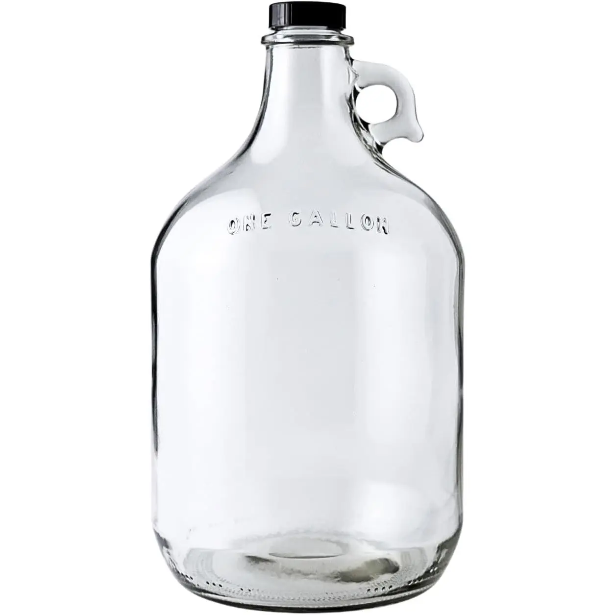 FastRack Glass Water Bottle Includes 38 mm Polyseal Cap, 1 gallon Capacity, Clear