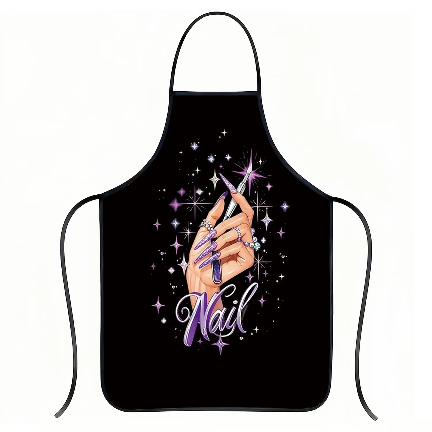 1Pc 2D beautiful patterned apron, Kitchen Cooking Aprons, Bbq Apron, sleeveless design, perfect for home kitchens, restaurants, outdoor gatherings and barbecues, both for cooking and cleaning
