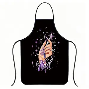 1Pc 2D beautiful patterned apron, Kitchen Cooking Aprons, sleeveless design, perfect for home kitchens, restaurants, outdoor gatherings and barbecues, both for cooking and cleaning