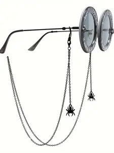 Vintage Spider Eyeglass Chain, Alloy Material, Unisex Fashion Accessory, Halloween Party Wear, Durable and Stylish, Men