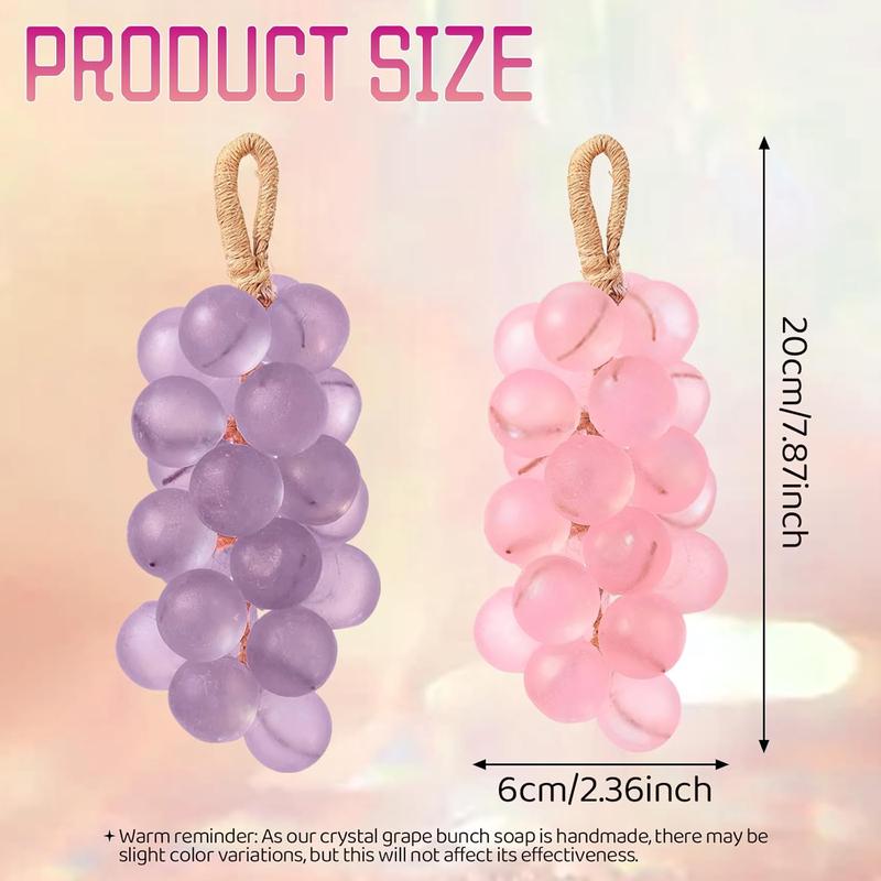 Grape Soap,Valentine's Day Gift, Handmade DIY Grapes Cluster Shaped Soaps, Grape Soap on a Rope,Decorative Soaps Bars,Exquisite Home Decor and Gift Choice for Fresh Air and Washing Hands