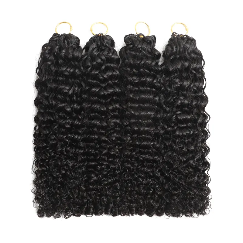 Asakiss Human Hair Braiding Hair Extensions - Bohemian Curly, Burmese Curly Miracle Knots, Knotless Water Wave, Pre-Separated Curled Strands, 50g, 40 Strands, Lightweight, Time-Saving, Protective Styles (4-5 for Full Head), Hair Braids