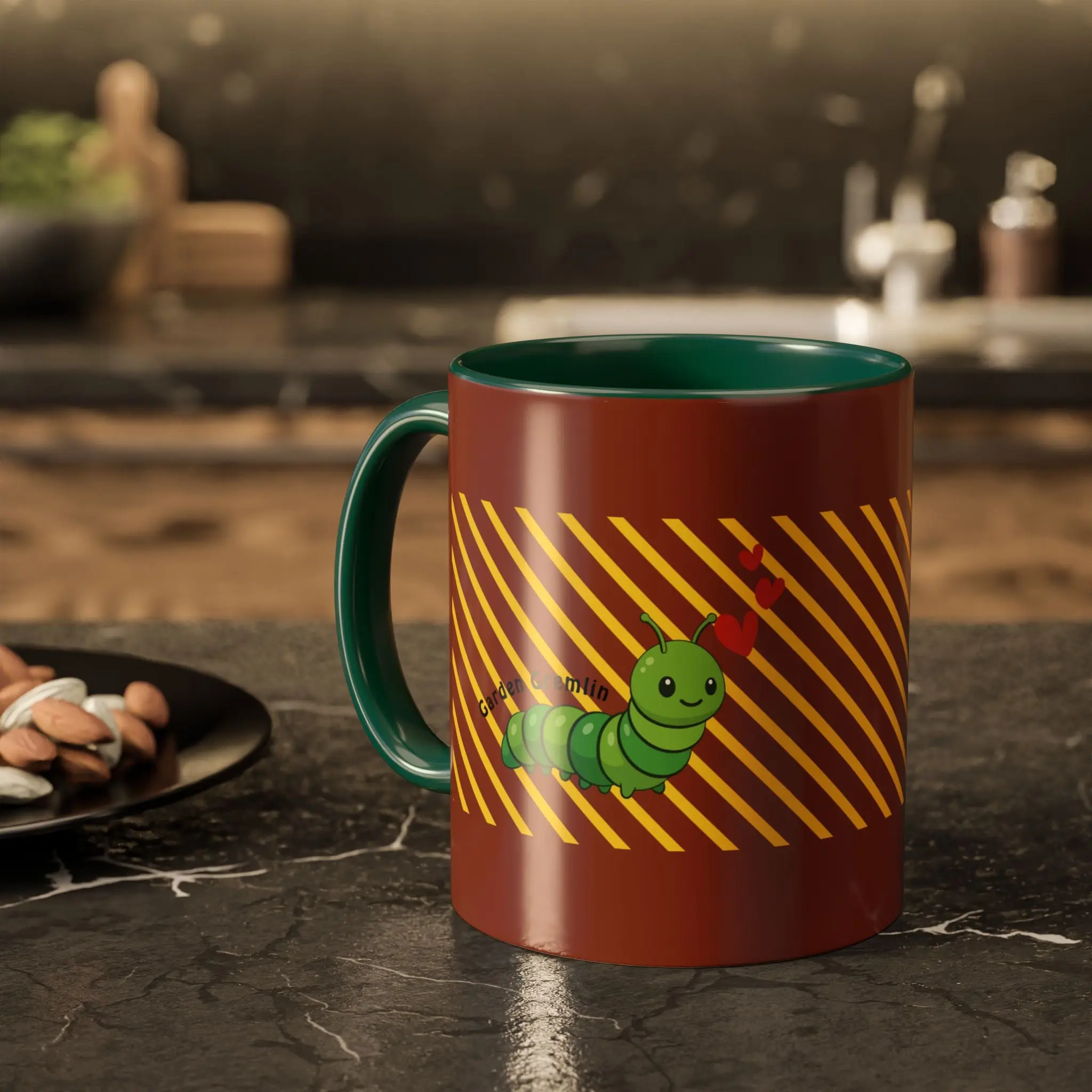 Cute Caterpillar Striped Coffee Mug (11oz, 15oz) — Colorful Novelty Tea Cup