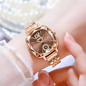 Small Sugar Cube Series: Luxurious Independent Second Dial Women's Watch with Elegant Socialite Style