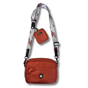 Dog Walking Bag Set Russet - Leaves Strap | 3 Piece Set