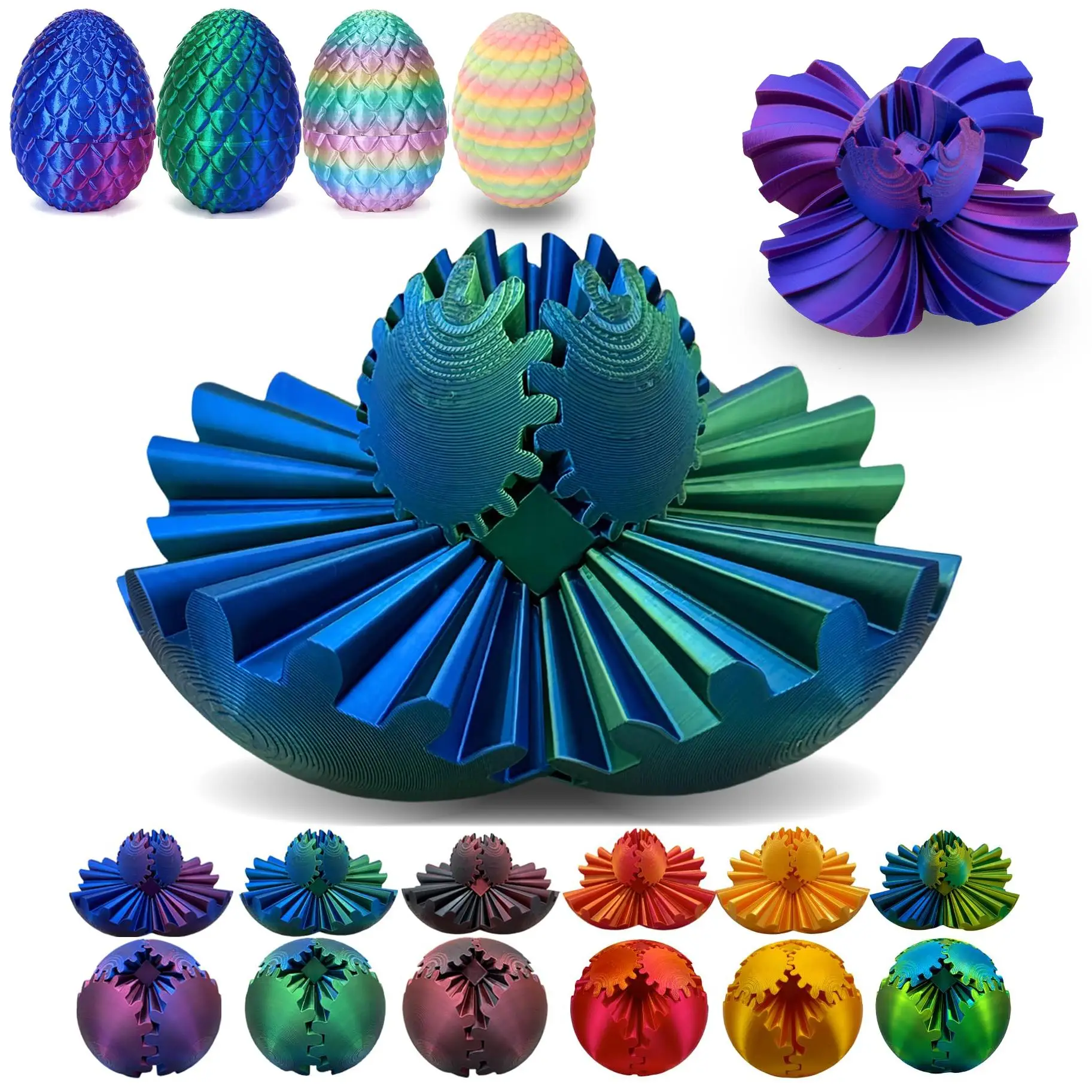 3D Gear Rotating Ball, 1 Set Creative Colorful Gradient Gear Desktop Statue, Office Model, Decor Figurine, Decoration Items, Design