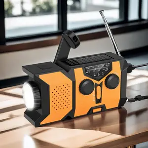 Emergency Hand Crank Solar Radio with LED Flashlight 2000mAh Power Bank AM FM NOAA Weather Radio Portable Charger