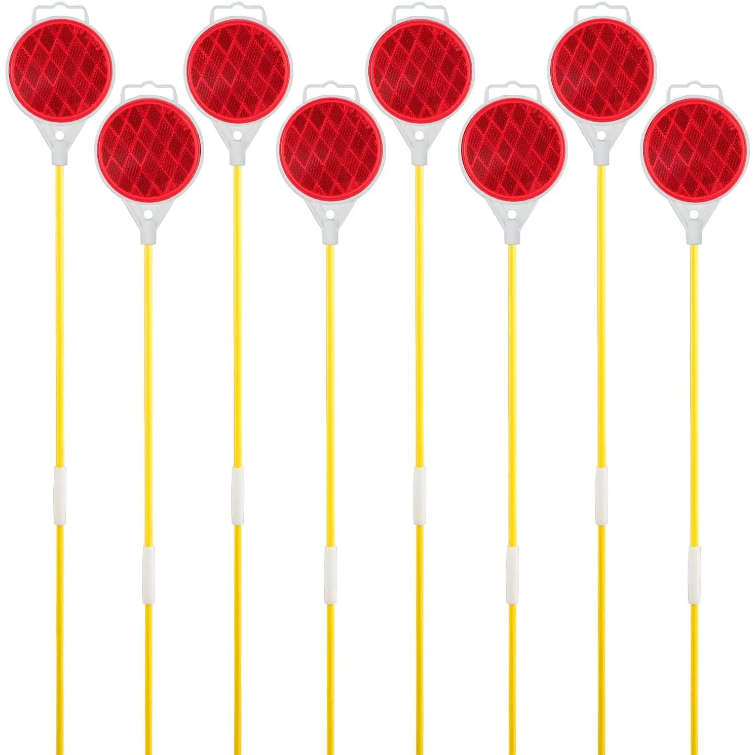 Reflectors for Driveway Entrance Orange Reflective Driveway Markers Snow Plow Markers Plow Markers 51 Inch Yellow Fiberglass Pole Double Sided Reflector for Driveway (8-Pack)