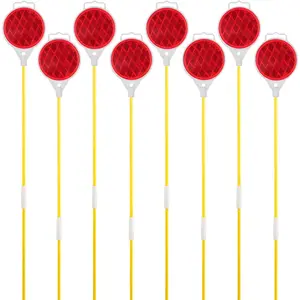 Reflectors for Driveway Entrance Orange Reflective Driveway Markers Snow Plow Markers Plow Markers 51 Inch Yellow Fiberglass Pole Double Sided Reflector for Driveway (8-Pack)