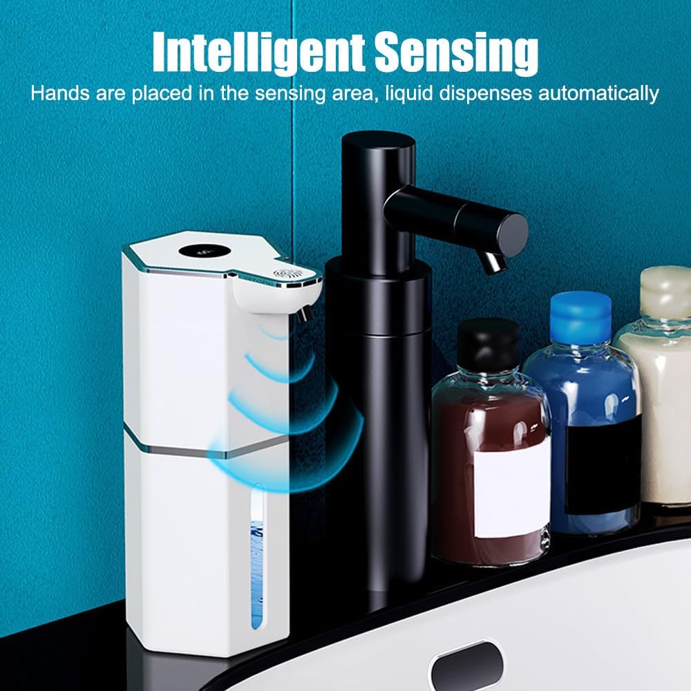 Automatic Soap Dispenser Touchless, Foaming Soap Dispenser 12oz USB Rechargeable, 4 Adjustable Levels Waterproof, Kitchen Gadgets Home Essentials, Wall Mount Hand Soap Dispenser for Bathroom Restroom Use