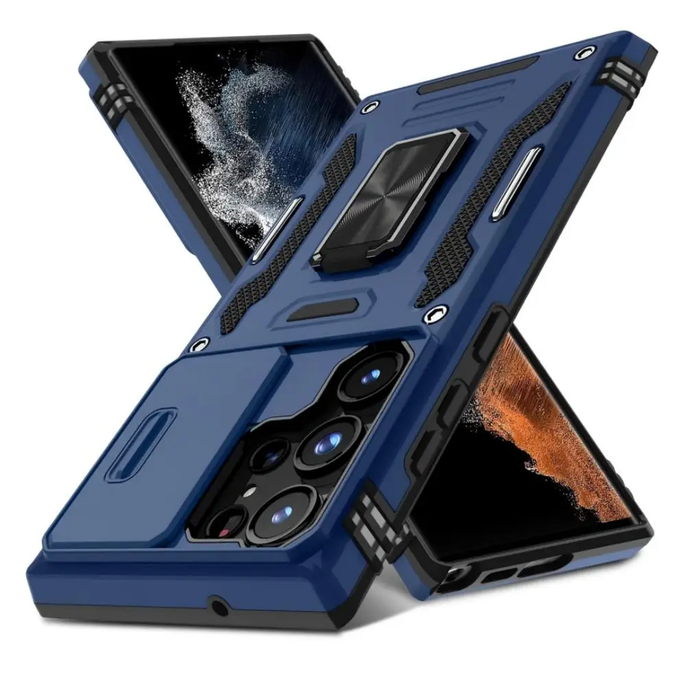 Built-in Kickstand Phone Case, Anti-fall Decorative Shockproof Phone Cover, Phone Accessories Compatible with Samsung Galaxy S24 S23 S22 S21 A14 A53 A