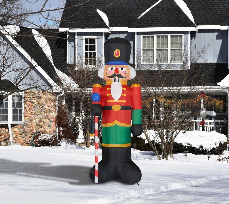 Fraser Hill Farm 10-Ft. Tall Traditional Nutcraker, Outdoor B