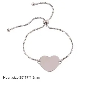 Personalized Stainless Steel Heart Bracelet 316L Surgical grade Water - Resistant 7-10 Inch lengths Custom Name Engraved gift