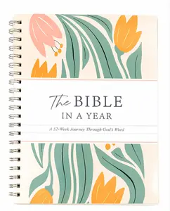 The Bible in A Year Journal, 52-Week Scripture Study Notebook, A5 Spiral Devotional Planner for Christian Women, Adults, Families - Floral Christian Gift for Daily Bible Reading