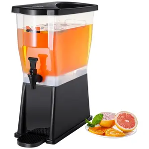 Beverage Dispenser, 3 Gallon Plastic Drink Dispenser for Parties, Stand Mount with Spigot Lid, Iced Tea Lemonade Water Server, Durable Food-Grade BPA Free, Leakproof, Easy to Clean, Ideal for Restaurants, Hotels and Events