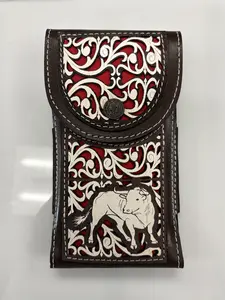 Bull Design Laser Cut Phone Holder for Belt