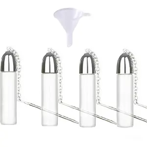 4 Pack Leak-Proof Glass Portable Pepper Shaker Bottles, Airtight Containers for Outdoor Camping Travel