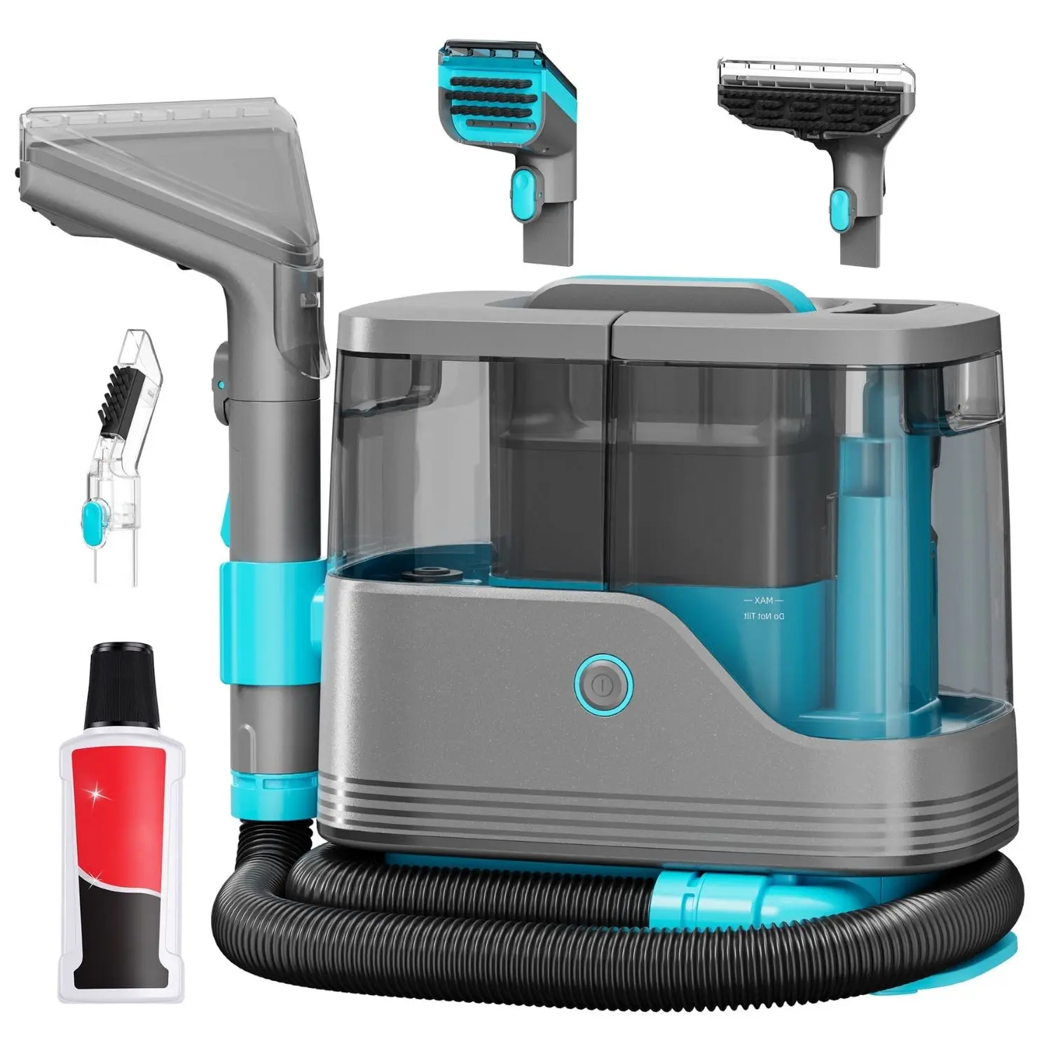 Portable Carpet & Upholstery Cleaner, 13KPa Spot Shampooer with 3 Brushes, Removable Water Tank, Couch Cleaner for Sofa, Car Seat, Stairs & Rugs