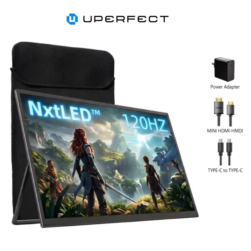 UPERFECT GR185BF | 18.5" 120Hz Portable Monitor Featuring NxtLED Technology, 1080P FHD Display, Eye Care & Smooth Gaming Experience
