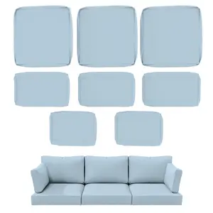 8-Pack Outdoor Patio Cushion Covers Waterproof Zippered Replacement for 3-Seat Rattan Sofa Fits Patio Furniture Covers Only