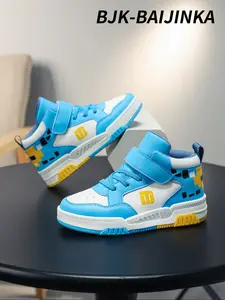 Boys' High-Top Basketball Shoes, Outdoor Sports Fashion Volleyball Sneakers, All Seasons Comfortable Kids Footwear, Youth Fashion Shoes, Athletic Footwear