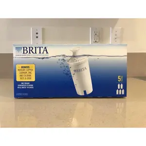 Standard Water Filter, Standard Replacement Filters for Pitchers and Dispensers, BPA Free - 5 Count