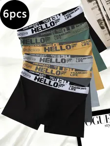 (6-piece set) Boxer men's underwear, quick drying, breathable, high elasticity, comfortable, all season daily sports dual-use underwear