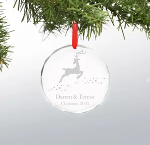 Personalized Engraved Glass Ornament, Personalized Christmas Ornament, Ornament Wedding Christmas Ornament Keepsake, Custom Ornament.