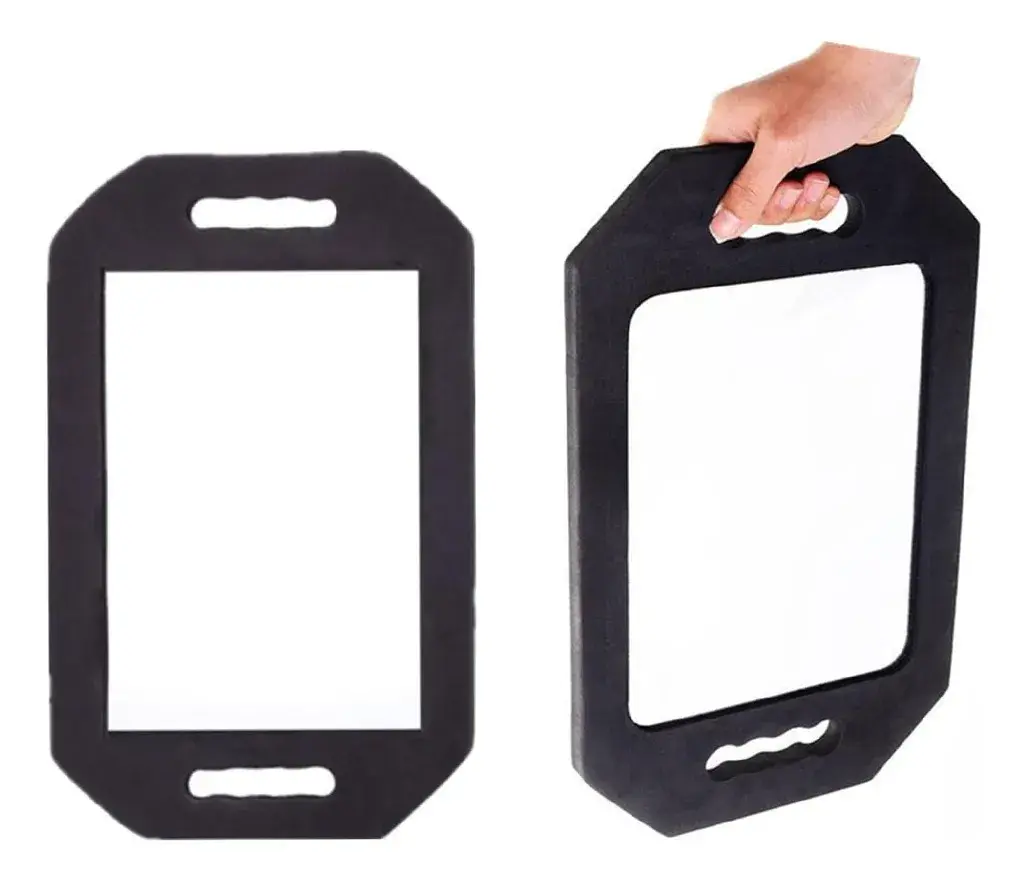 Handle Mirror Large Rectangular Hand Held Mirror with Double Handle - Lightweight Hair Salon Equipment Hairstylist and Barber Accessories
