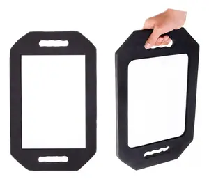 Handle Mirror Large Rectangular Hand Held Mirror with Double Handle - Lightweight Hair Salon Equipment Hairstylist and Barber Accessories