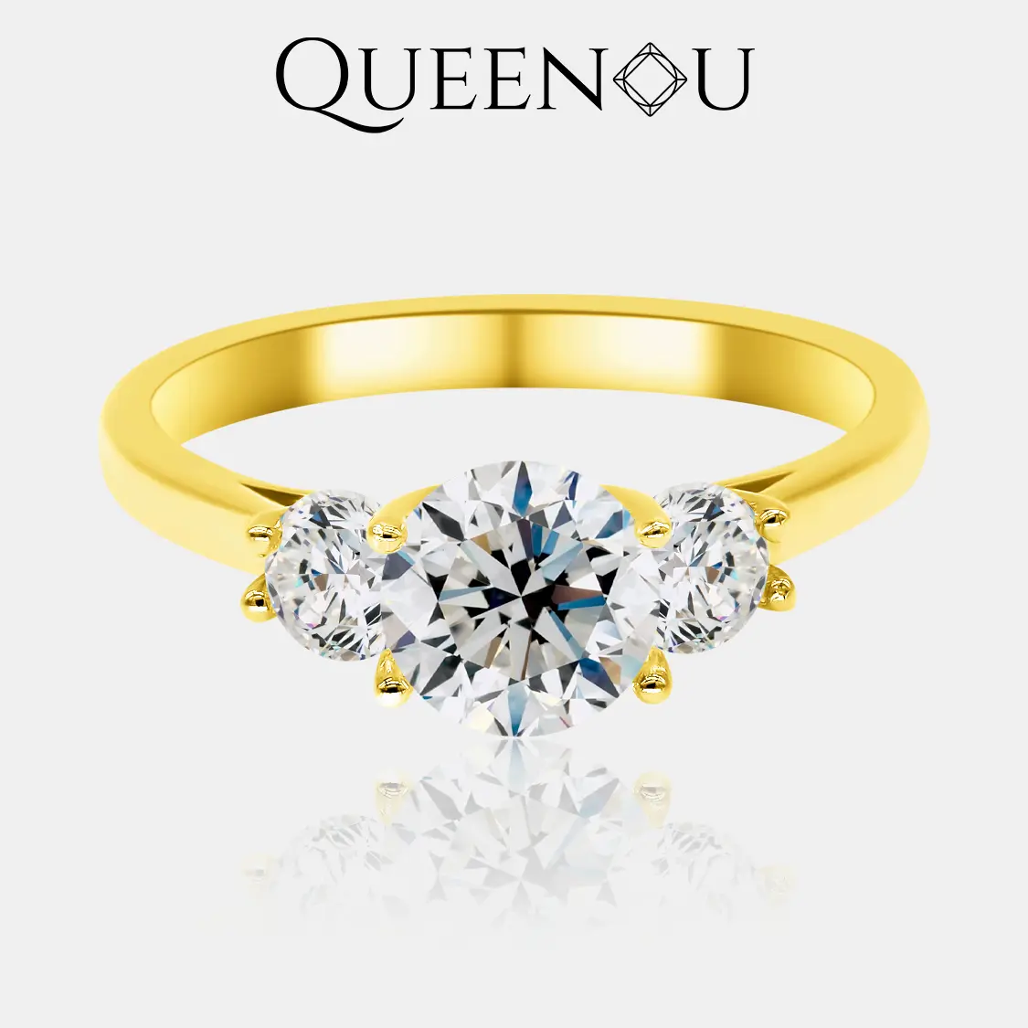 【842】Promotional Event NEW Elegant Trinity Synthetic Moissanite Ring - Classic Anniversary, Wedding, Birthday, and Valentine's Day Gift for Women