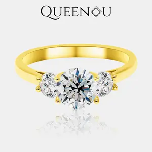 【842】NEW Elegant Trinity Synthetic Moissanite Ring - Classic Anniversary, Wedding, Birthday, and Valentine's Day Gift for Women