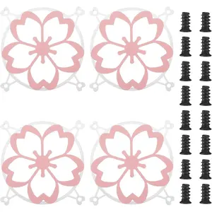 4 count 120mm   Guard Fan Grill Metal PC Fan Grill Cover with Screws Cute  Accessories Coquettish PC Case Decor for Office  Room Valentines  for Girls Women
