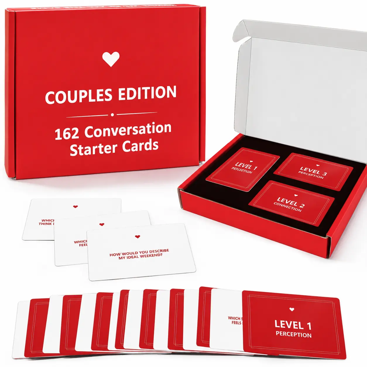 Couples Edition Card Game - 162 Conversation Starter Cards for Couples 2 Player Game for Memorable Date Night, Game Nights, Anniversaries, Valentine’s Day, Gift Ideas for Adults Deeper Connection