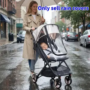 Baby Stroller Rain Cover Mom Eva Material, Windproof Waterproof Dustproof Snowproof Insect Proof, High Transparency Soft Easy Installation