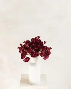 10'' Burgundy Rose Bundle – Faux Flower Stems Perfect For DIY Wedding Bouquet, Wreath, Silk Ranunculus Centerpiece, Crafts & Arrangements