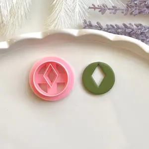 Clay Cutter Circle Diamond Cutout 30mm | PLA+ Earring Jewelry Crafts 0.2mm Blade