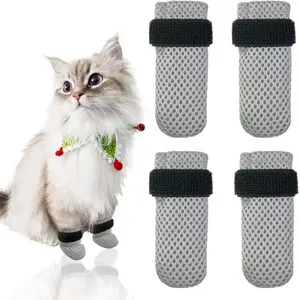 Adjustable Pet Paw Protector, 4 Counts/set Breathable Non-slip Pet Paw Cover, Pet Paw Protective Gear for Bathing & Nail Trimming & Injection