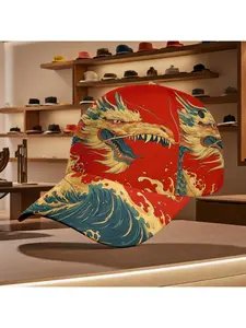 Dragon Design Baseball Hat Fashion Statement Casual Wear Comfortable Daily Outfits Suitable for All Seasons Vibrant Artistic Print Unisex Style Trendy Accessory