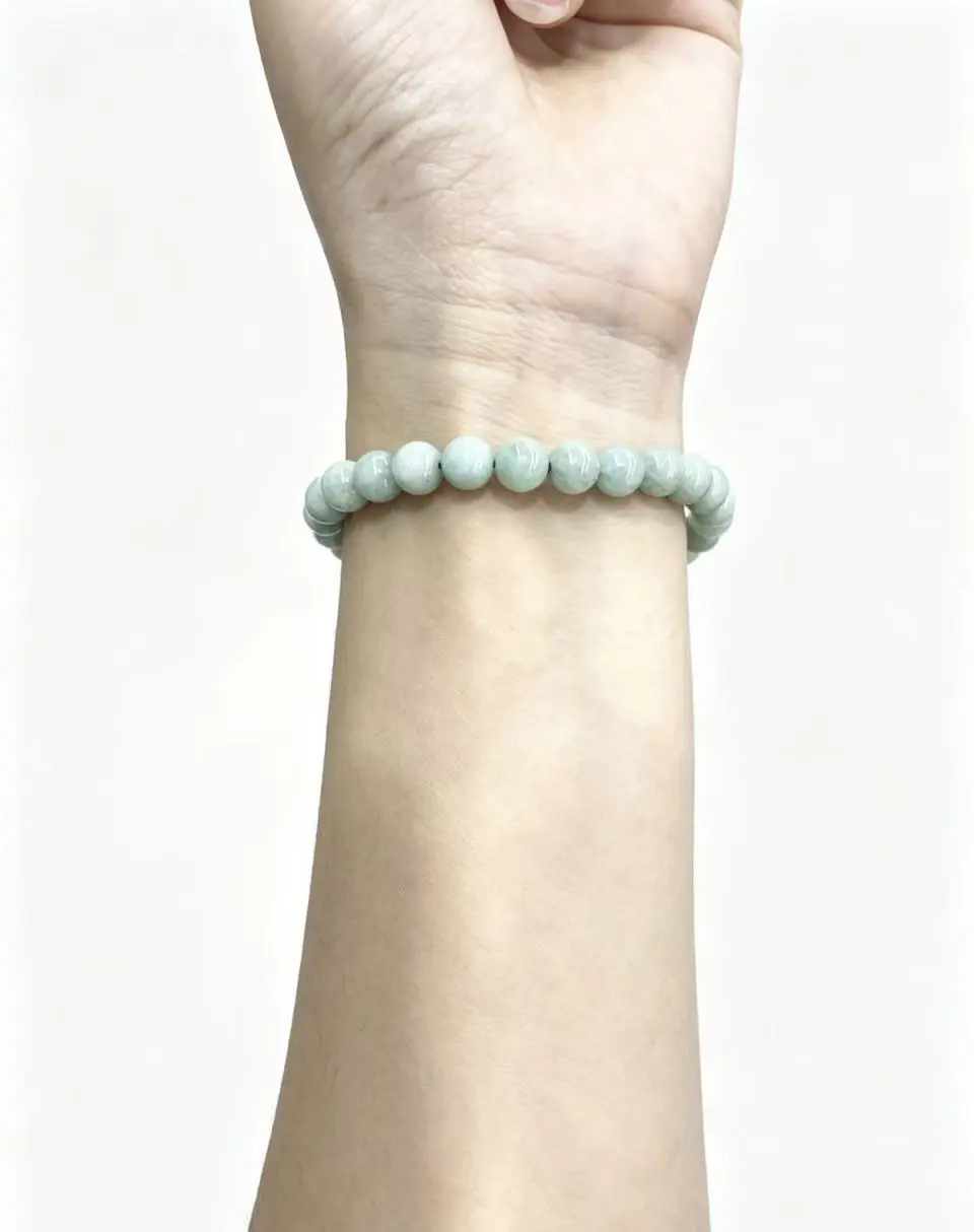 1pc Natural Amazonite Beaded Bracelet for Women, 6mm Green Crystal Stretch Bracelet, Handmade Healing Stone Jewelry, Boho Calming Energy Bracelet Gift for Girls