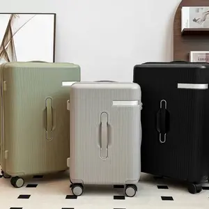20-inch ABS+PC thickened suitcase, telescopic handle, equipped with three carry handles, TSA with phone holder, swivel wheels silent and durable