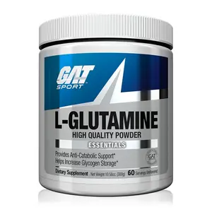 GAT SPORT L-Glutamine Powder 300g – Unflavored High-Purity Formula – Anti-Catabolic Support & Glycogen Storage Booster – 10.58oz