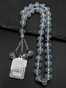 Stainless Steel Muslim Islam Quran Allah Car Pendant Gold Color Geometric Abric Letter Medal 33 Glass Beads Chain Jewelry Gifts Gift Letter Charm Beaded Durable Fashion Accessory Fashion Pendants