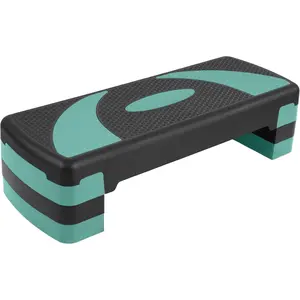 Fitvids Workout Step Aerobic Platform with 3 Level Adjustable Heights, Green Fitvids Workout Step Aerobic Platform with 3 Level Adjustable Heights, Green