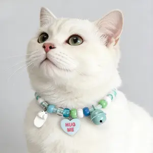 DIY Pet Collar, Cute Cat Dog Necklace, Adjustable Size, Anti-Lost Bell, Handmade Material Kit, Suitable for Small Medium Pets