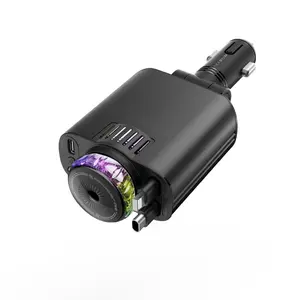 Car Battery Charger with Aromatherapy Function, Car Aroma Diffuser with Starry Sky Atmosphere Light, Car Aroma Diffuser with 2 Fast Charging Lines & Dual Charging Ports, Car Fragrance, Car Accessory